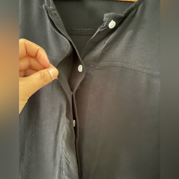 J.Crew Crepe Henley Popover Tunic Blouse Black Long Sleeve Women’s M - Picture 7 of 13